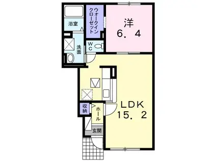 ザウバー・K2(1LDK/1階)の間取り写真