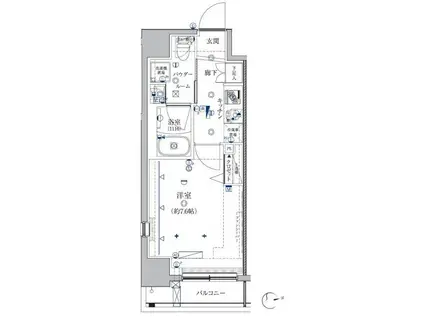 クレイシア芝浦ウォーターフロント(1K/6階)の間取り写真