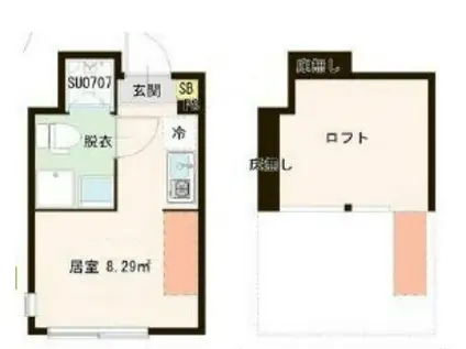 ハーモニーテラス仲宿V(ワンルーム/1階)の間取り写真