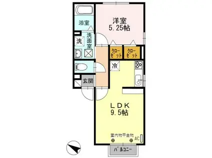 FAMILLE G 102室(1LDK/1階)の間取り写真