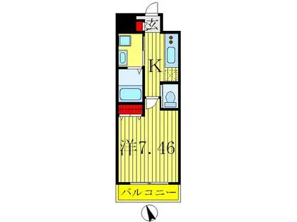 GRANDEUR亀有(1K/2階)の間取り写真
