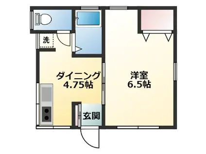 吉田荘(1DK/2階)の間取り写真
