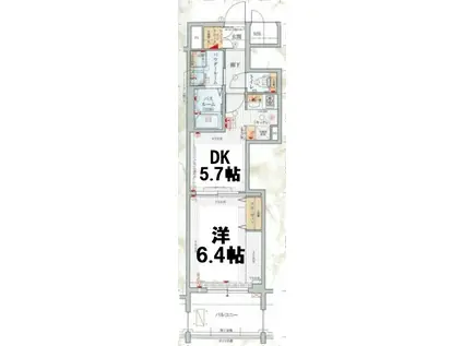 エステムプラザ名古屋駅前プライムタワー(1DK/7階)の間取り写真