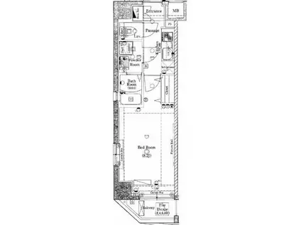 ジーベック平和島II(1K/7階)の間取り写真