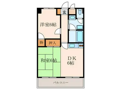 ALPHECCA(2DK/5階)の間取り写真