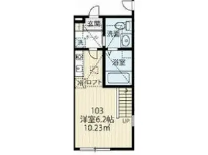 ＪＲ鶴見線 鶴見駅 徒歩15分 2階建 築4年(1K/1階)の間取り写真