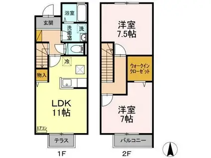 ガーデンパレス(2LDK/1階)の間取り写真