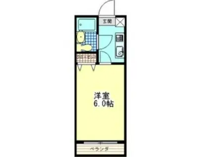 フラット87(1K/2階)の間取り写真