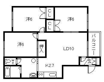 リバーサイド217(3LDK/1階)の間取り写真