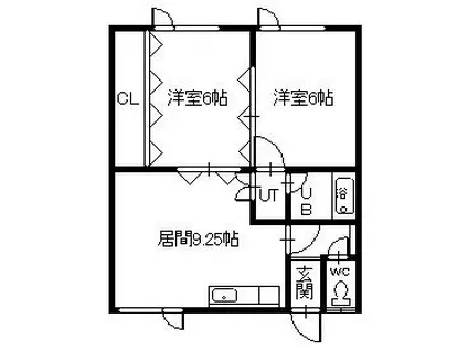 青梅ハイツ(2DK/1階)の間取り写真