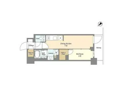 グランカーサ瑞江(1DK/4階)の間取り写真