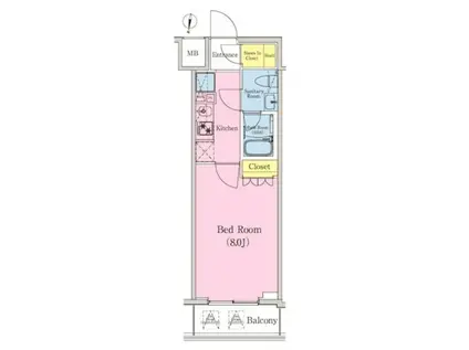 HY´S亀戸(1K/6階)の間取り写真