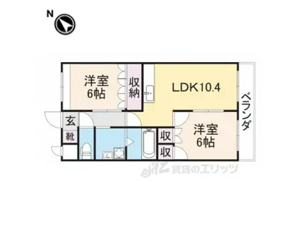 T・Mコート(2LDK/2階)の間取り写真