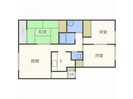 メゾン東栄A(3LDK/2階)の間取り写真