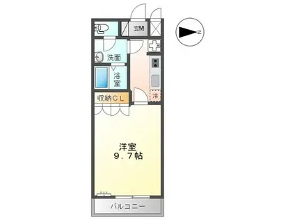 ロンボヌール(1K/2階)の間取り写真