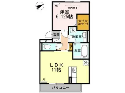 ベラビスタS(1LDK/2階)の間取り写真