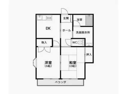 コーポキクIII(2DK/1階)の間取り写真