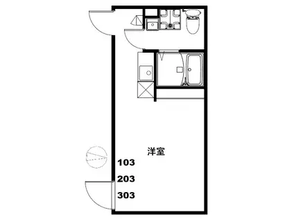ウィズ小菅(ワンルーム/2階)の間取り写真