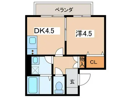 黒部共同工事(1DK/3階)の間取り写真