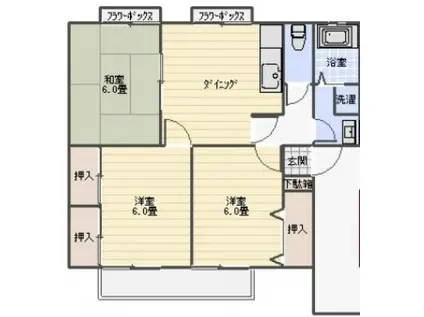 サンライズ矢賀B(3DK/1階)の間取り写真