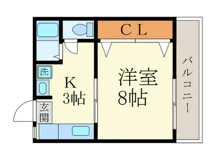 メゾン・ド・ローリエ(1K/1階)の間取り写真