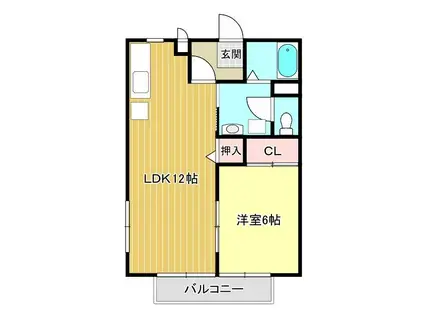 サンビレッジ南一色(1LDK/2階)の間取り写真