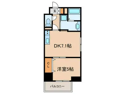 ジュネス北野(1DK/4階)の間取り写真