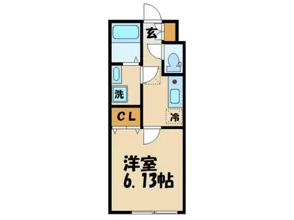 MEMORIE府中(1K/2階)の間取り写真