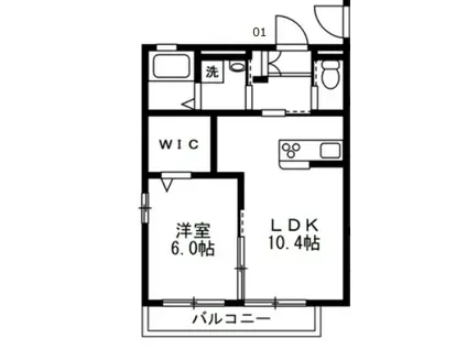 プリーマD(1LDK/1階)の間取り写真