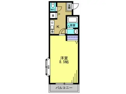 ヴェローナI(1K/7階)の間取り写真