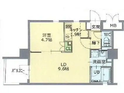ピネータテラス武庫之荘(1LDK/3階)の間取り写真