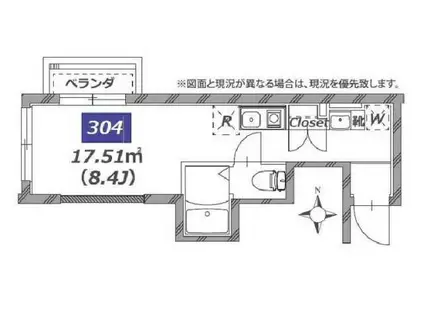 スタイルレジデンス渋谷笹塚(ワンルーム/3階)の間取り写真
