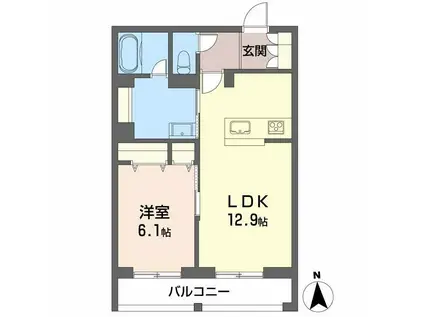 ラピス連坊(1LDK/1階)の間取り写真
