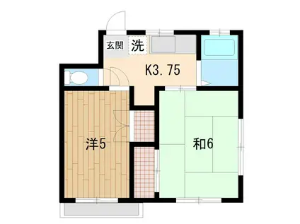 八潮ヒラノコーポ(2K/1階)の間取り写真