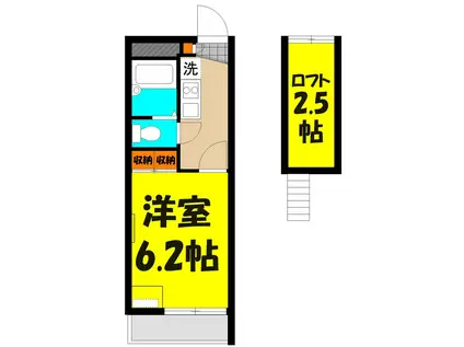 めぞん一刻(1K/3階)の間取り写真