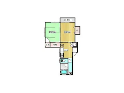 エムズハイム(2K/1階)の間取り写真