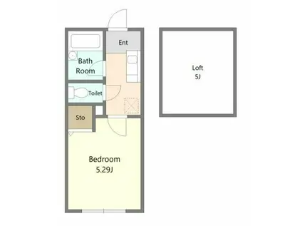 ホワイトコート(1K/2階)の間取り写真