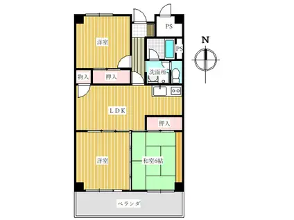 アーバン茜(3LDK/8階)の間取り写真