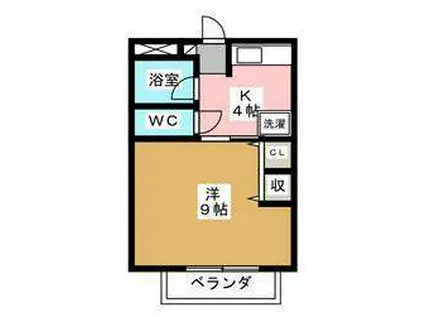 サープラスジュン(1K/1階)の間取り写真