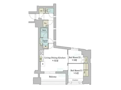 BRILLIA IST 墨田曳舟 BRILLIA IST 墨田曳舟(2LDK/4階)の間取り写真