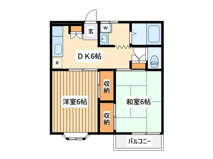 エミグランド(2DK/2階)の間取り写真