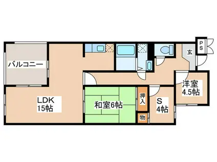 クリーンブルー(2SLDK/4階)の間取り写真