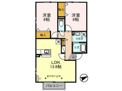 ソレアード(2LDK/2階)の間取り写真