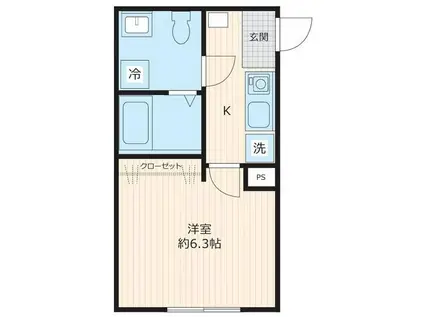 ノルディックヒルズ(1K/1階)の間取り写真