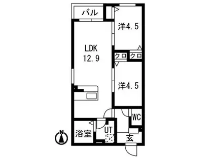 CS名塚(2LDK/3階)の間取り写真