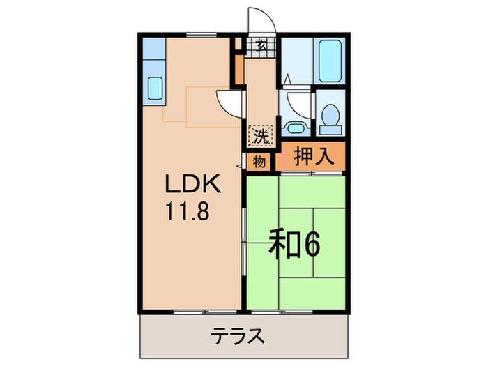 シュロス並木(1LDK/1階)の間取り写真