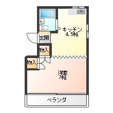半田コーポ(1K/3階)の間取り写真