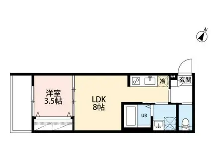 ROBOT HOME 金山町 III(1LDK/1階)の間取り写真