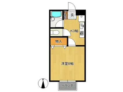 アネックスオジメ(1K/1階)の間取り写真