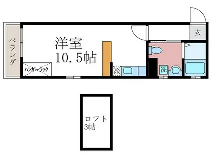 ドーリアNIJO駅東(ワンルーム/3階)の間取り写真